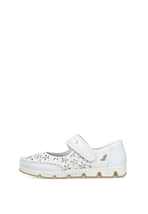 Женские мери джейн RIEKER белые, артикул 49977-80