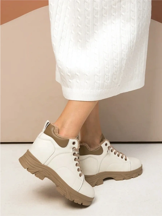 Женские ботинки basic FEDERICA RODARI белые, артикул 42E-H512-1C