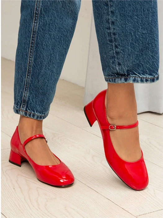 Женские мери джейн FEDERICA RODARI красные, артикул 43E-T1113-L94774-3