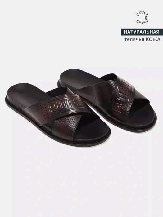 Мужские слайдеры BRUNO RENZONI  коричневые, артикул 013.020