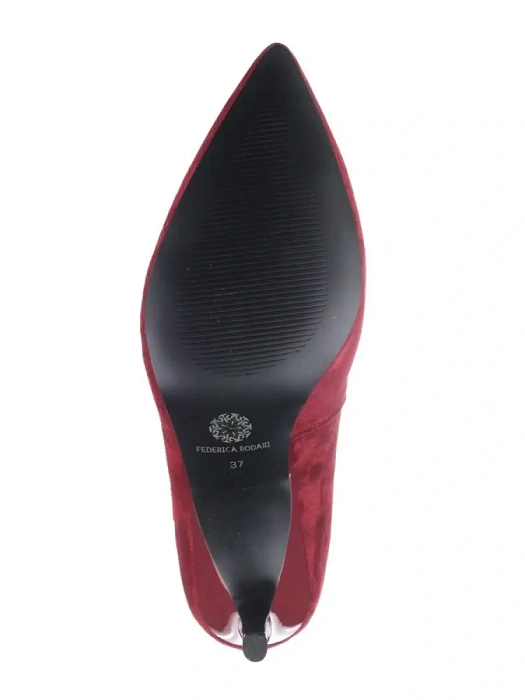 Женские туфли лодочки basic FEDERICA RODARI бордовые, артикул 38E-TD7-B31D2