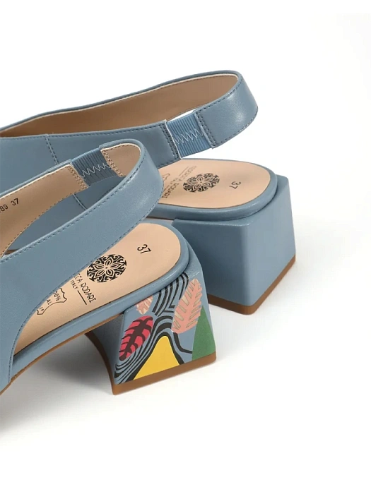 Женские слингбэки FEDERICA RODARI синие, артикул 4E-6273-303-A489