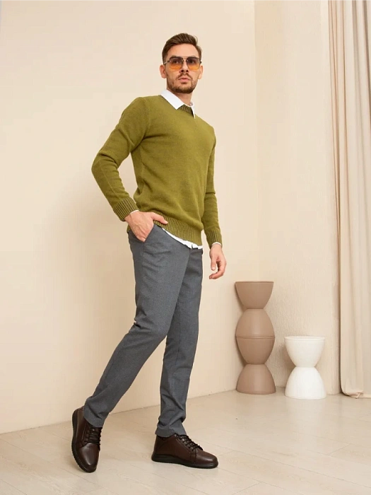 Мужские кеды BRUNO RENZONI  коричневые, артикул DSHD-DM005B