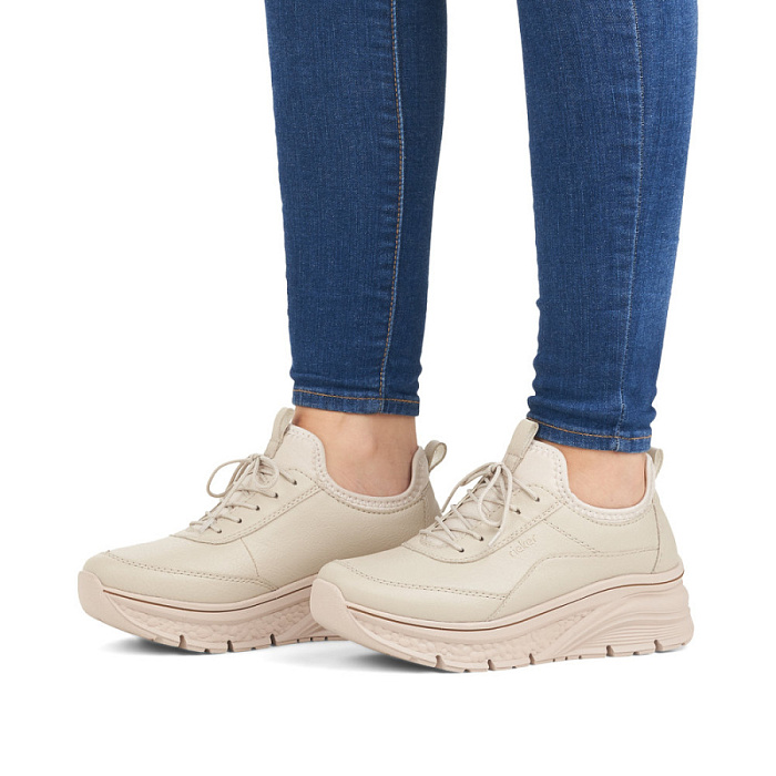 Женские кроссовки RIEKER бежевые, артикул 48050-60
