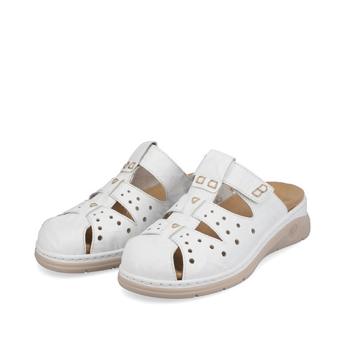 Женские сабо RIEKER белые, артикул V9256-80