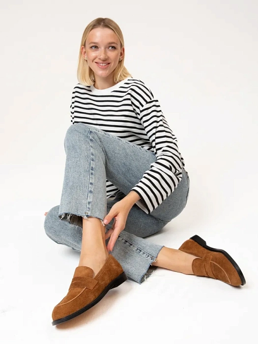 Женские лоферы SOFIA-ALEXANDRA коричневые, артикул LT235-7-B