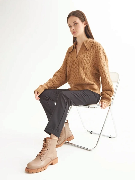 Женские берцы Donna Daniella  бежевые, артикул DH-W24-WLM3-5992-2