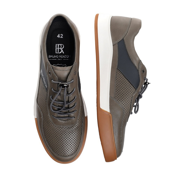 Мужские кеды BRUNO RENZONI  серые, артикул Q108B-1J