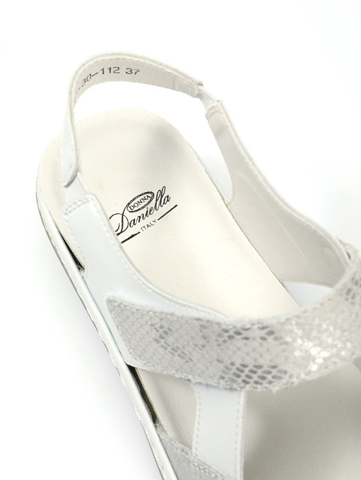 Женские слингбэки Donna Daniella  белые, артикул 51-BKE21-30-112