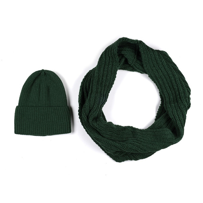 Комплект Головной убор+Аксессуар FEDERICA RODARI, артикул 704/17_D.Green