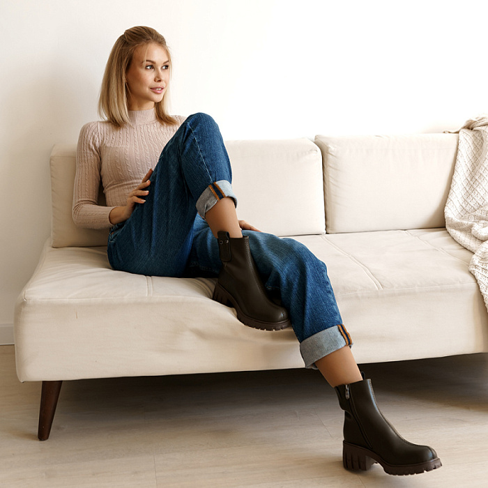 Женские ботинки basic SOFIA-ALEXANDRA хаки, артикул 17E-Z16566-F01