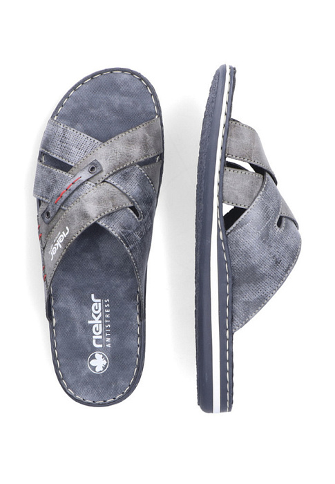 Мужские слайдеры RIEKER синие, артикул 21062-15