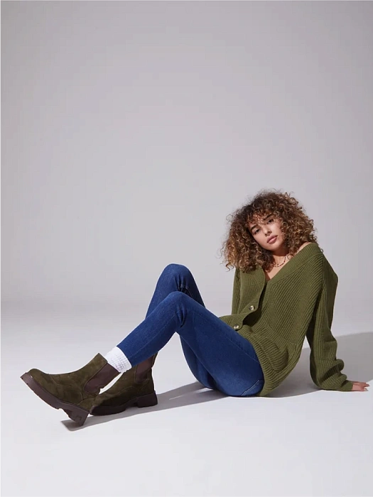 Женские челси FEDERICA RODARI зеленые, артикул 38E-HF9-6100R2