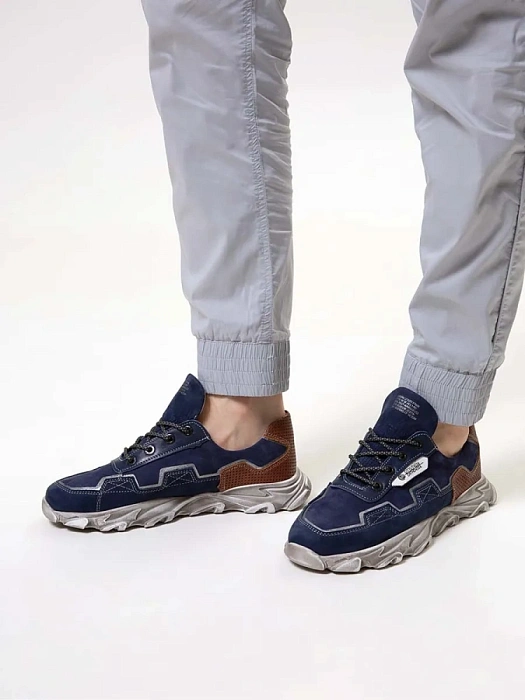 Мужские кроссовки BRUNO RENZONI  синие, артикул 010.797