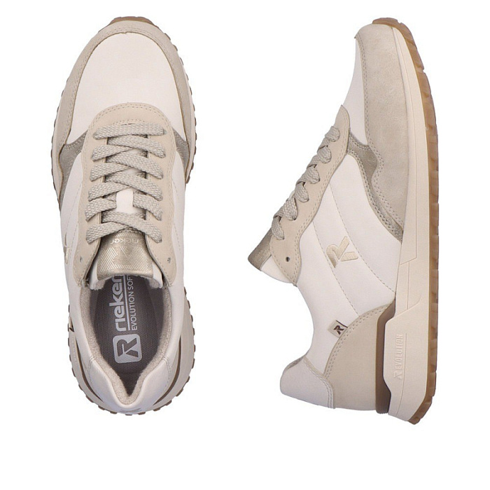 Женские кроссовки RIEKER бежевые, артикул W0605-60