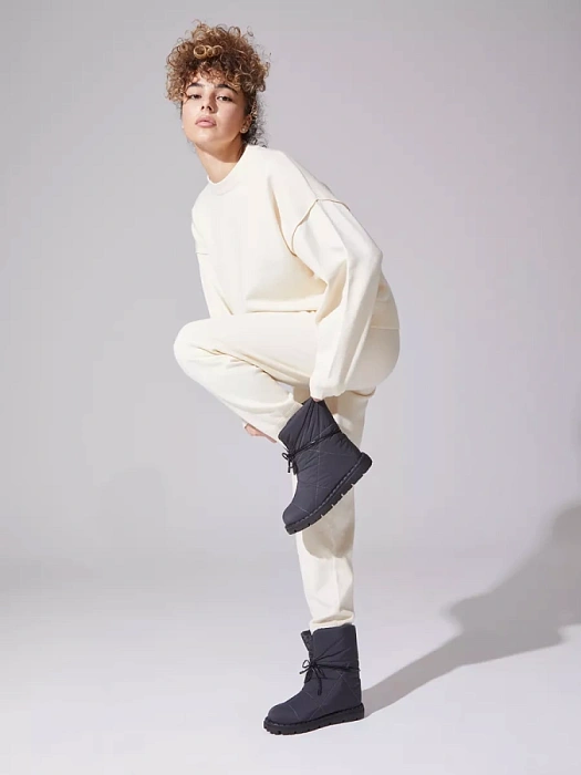 Женские дутики Donna Daniella  темно-серые, артикул 32W9-4-405Z