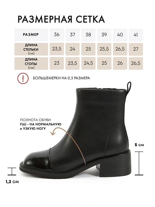 Женские ботинки FEDERICA RODARI черные, артикул 6AB987-A61R