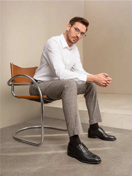 Мужские туфли BRUNO RENZONI  черные, артикул 24242-457-C515