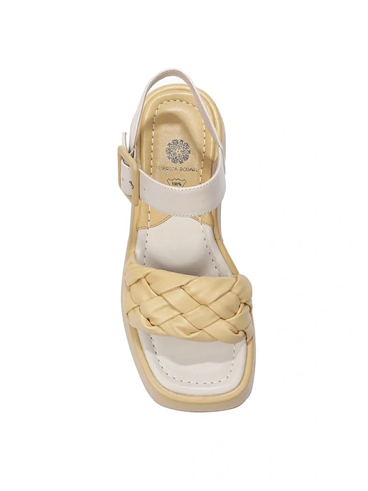 Женские босоножки  FEDERICA RODARI желтые, артикул 15EOB-A3552L-3-22SS_YELLOW