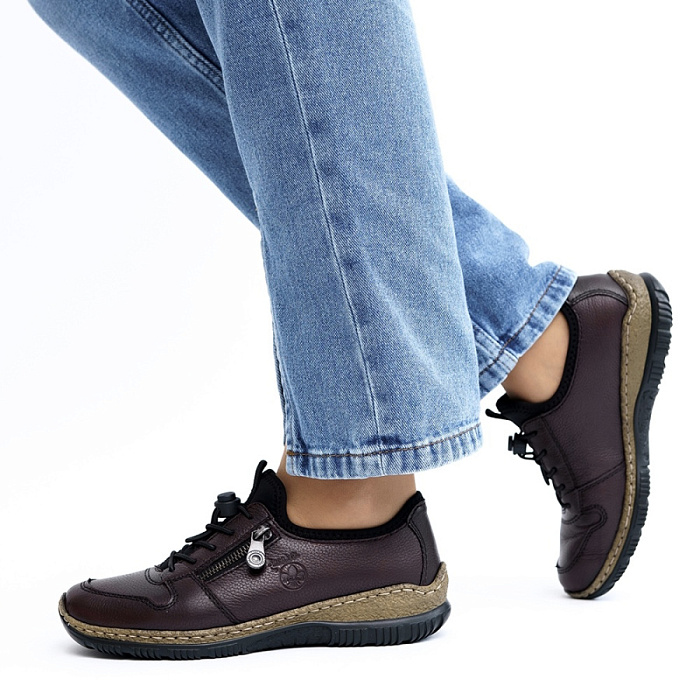 Женские кроссовки RIEKER бордовые, артикул N32G0-35