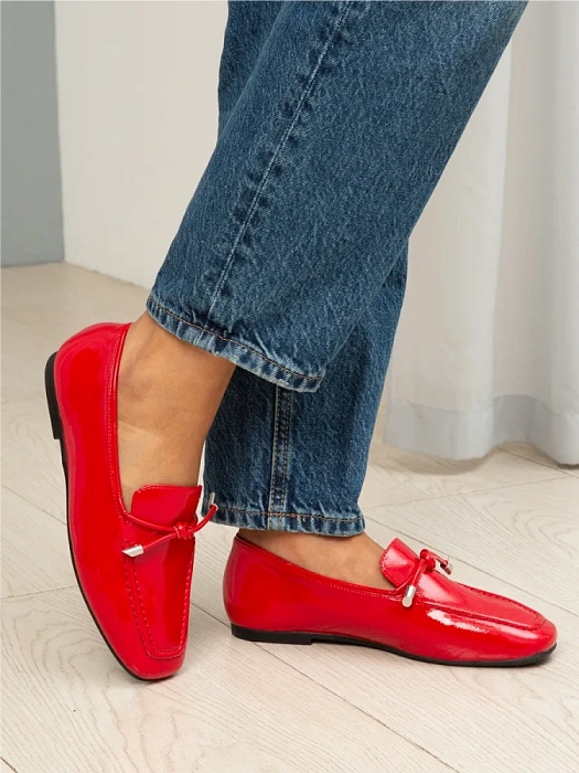 Женские лоферы FEDERICA RODARI красные, артикул 43E-S1683-Z37978-1