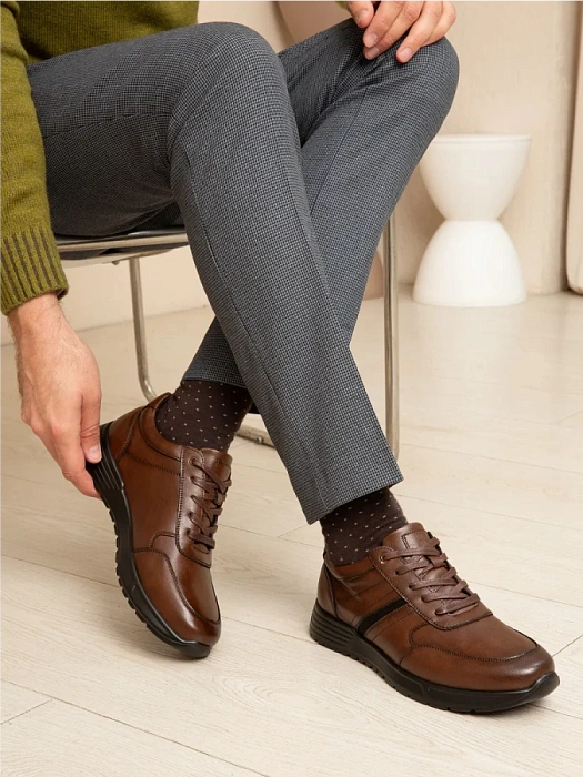 Мужские кроссовки BRUNO RENZONI  коричневые, артикул DSHD-DM001B