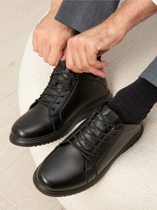 Мужские кеды BRUNO RENZONI  черные, артикул DSHD-DM005