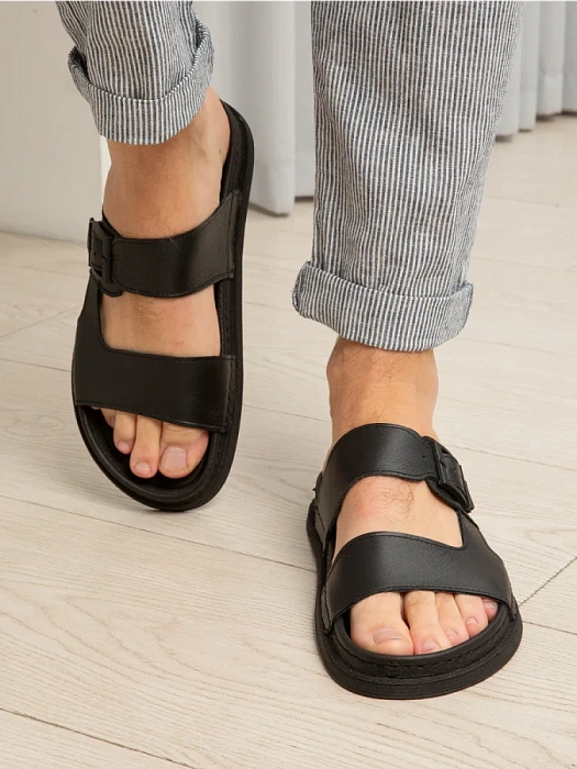 Мужские слайдеры BRUNO RENZONI  черные, артикул 031.674-1_black