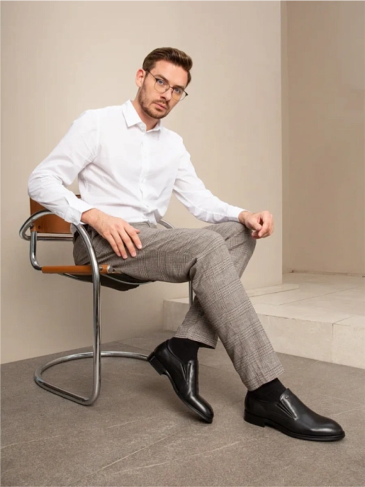 Мужские туфли BRUNO RENZONI  черные, артикул 24252-5-C515