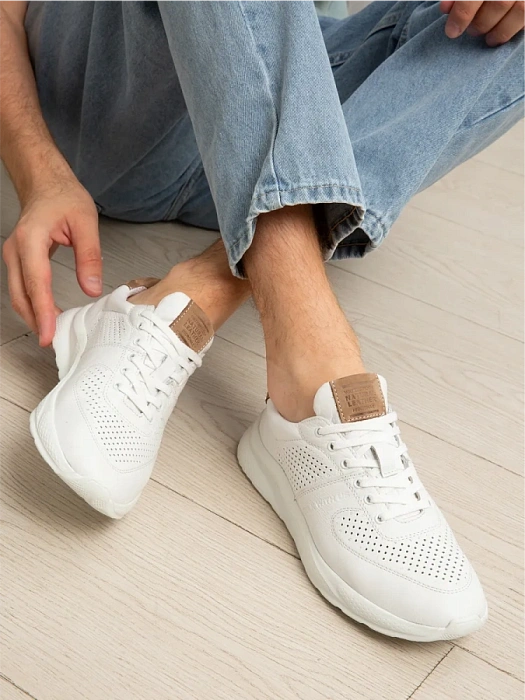 Мужские кроссовки BRUNO RENZONI  белые, артикул 035.332.08