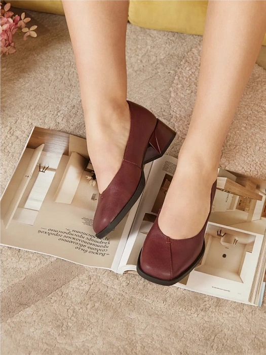 Женские туфли eObuv бордовые, артикул ALW25-HWLC3-070-2