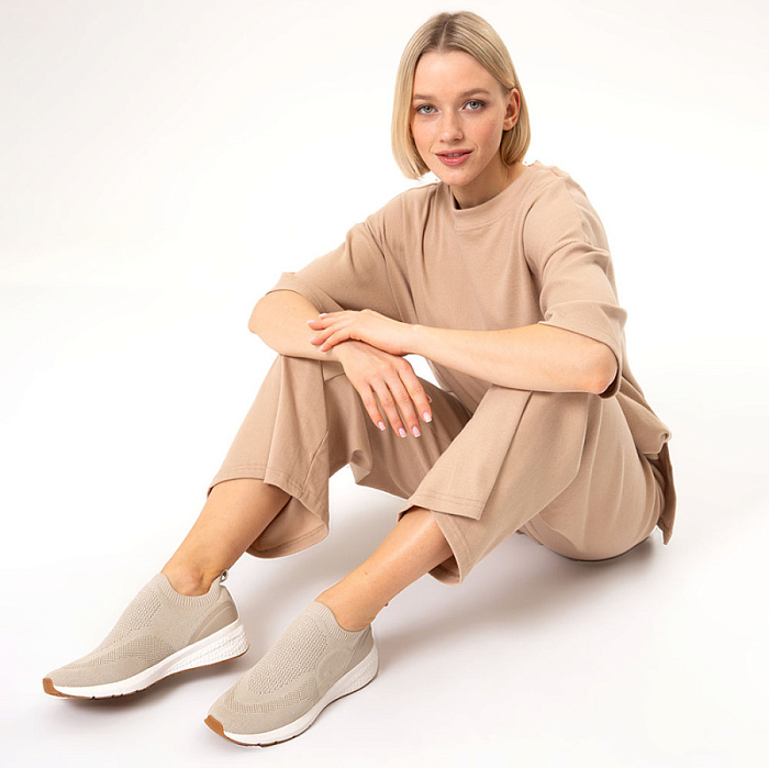 Женские кроссовки TAMARIS бежевые, артикул 1-24726-42-498