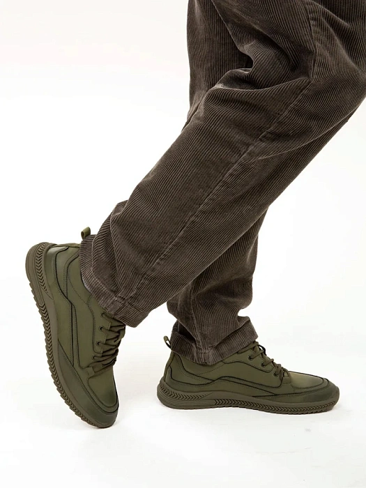 Мужские кеды BRUNO RENZONI  хаки, артикул HS10065NT-4