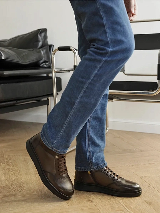 Мужские ботинки basic BRUNO RENZONI  коричневые, артикул YS972X-K13B-R