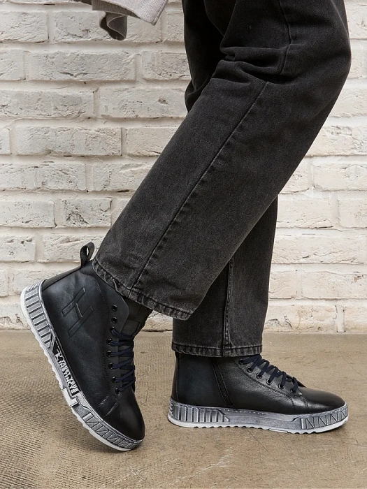 Мужские ботинки basic BRUNO RENZONI  синие, артикул BR-00004M