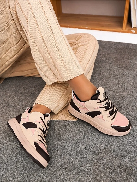 Женские кеды FEDERICA RODARI бежевые, артикул 42E-L613-1D