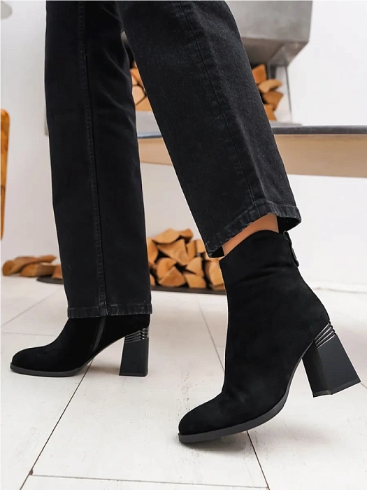 Женские ботильоны FEDERICA RODARI черные, артикул 38E-Z11-A15