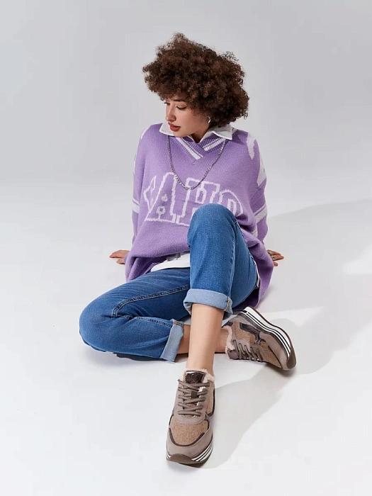 Женские кроссовки MARCO TOZZI бежевые, артикул 2-23730-41-438