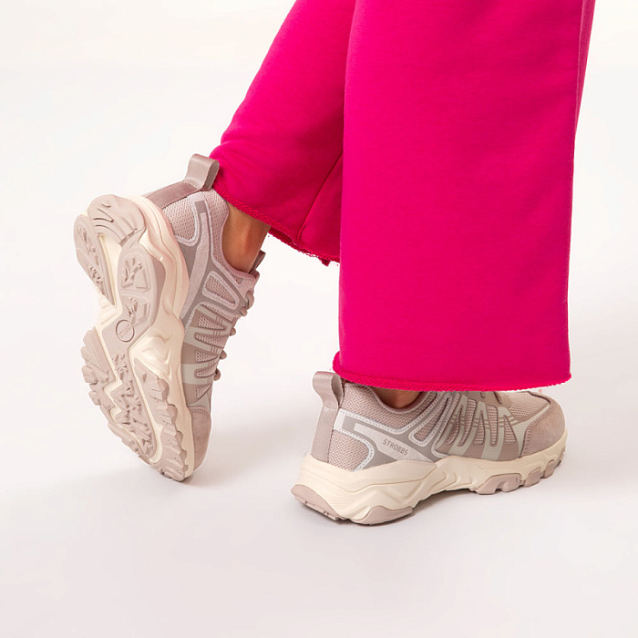 Женские кроссовки STROBBS бежевые, артикул F7449-9