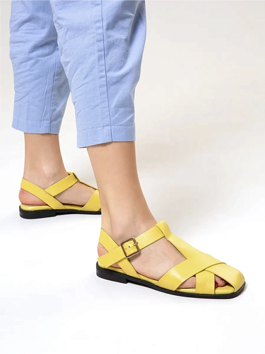 Женские сандалии FEDERICA RODARI желтые, артикул 7E-3H914-802-S43