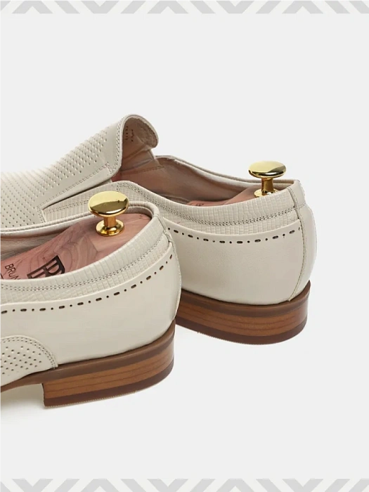 Мужские туфли BRUNO RENZONI  бежевые, артикул 5526B-716B