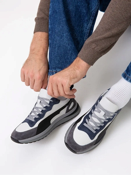 Мужские кроссовки BRUNO RENZONI  серые, артикул 3C3685-17