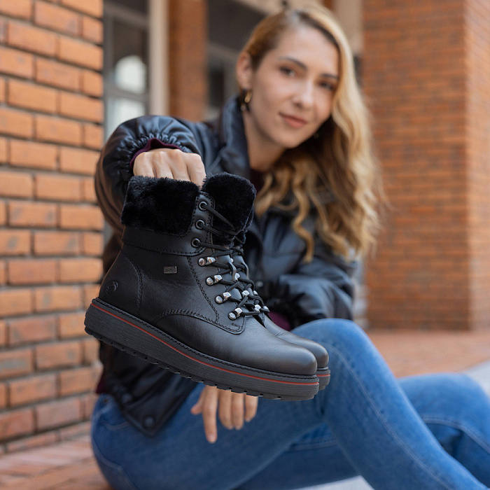 Женские ботинки basic REMONTE черные, артикул D0U70-01