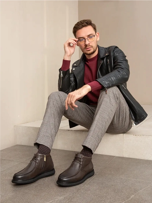 Мужские ботинки BRUNO RENZONI  коричневые, артикул 983X-17R-B12