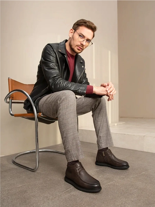 Мужские ботинки BRUNO RENZONI  коричневые, артикул 983X-17R-B12