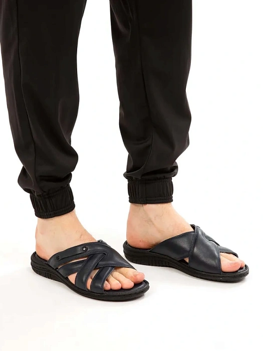 Мужские шлепанцы BRUNO RENZONI  синие, артикул M-23658-003