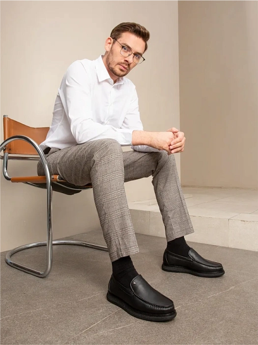 Мужские мокасины BRUNO RENZONI  черные, артикул 290A-16Z-961