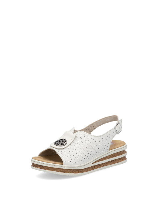 Женские босоножки  RIEKER белые, артикул 62902-80