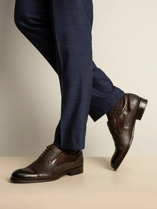 Мужские оксфорды BRUNO RENZONI  коричневые, артикул 5332A-789B