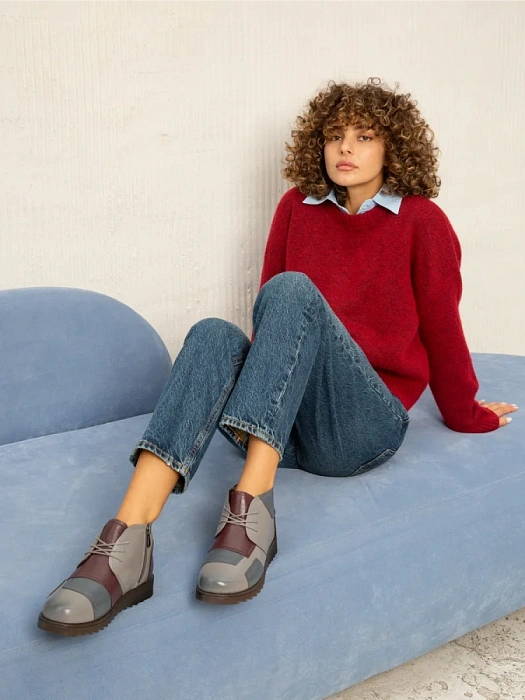 Женские ботинки eObuv серые, артикул DB-W24-WLM3-01-14